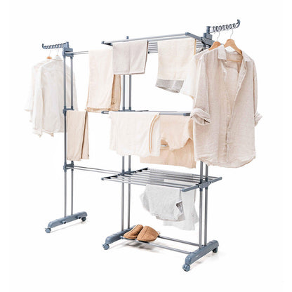 Tendedero Plegable Vertical Extensible con Ruedas Dolver XL InnovaGoods 30 Barras