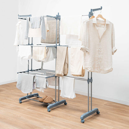 Tendedero Plegable Vertical Extensible con Ruedas Dolver XL InnovaGoods 30 Barras
